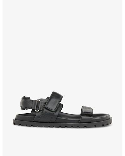 Whistles Ria Double-strap Leather Sandals - Black