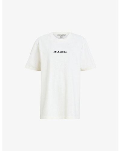 AllSaints Tour Logo-print Relaxed-fit Organic-cotton T-shirt - White