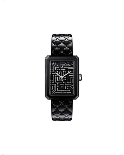 Chanel H7946 Boy·friend Cyberdata Steel And 0.08ct Round-brilliant Diamond Quartz Watch - Black