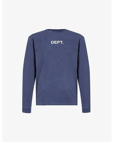 GALLERY DEPT. Logo-print Long-sleeved Cotton-jersey T-shirt X - Blue