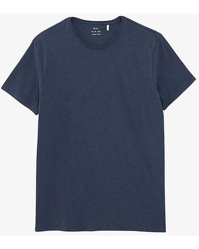 IKKS Round-neck Short-sleeve Cotton T-shirt - Blue