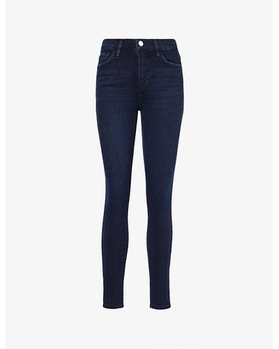 FRAME Le High Skinny Straight-leg High-rise Stretch-denim-blend Jeans - Blue