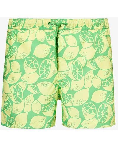 Björn Borg Lemon-print Recycled-polyester Swim Shorts Xx - Green