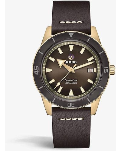 Rado R32504306 Captain Cook Automatic Bronze And Leather Watch - Brown