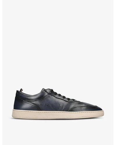 Officine Creative Kris Lux Logo-embellished Leather Low-top Sneakers - Blue