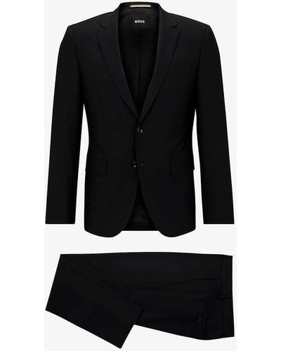 BOSS by HUGO BOSS Single-breasted Slim-fit Stretch-virgin Wool Suit - Black