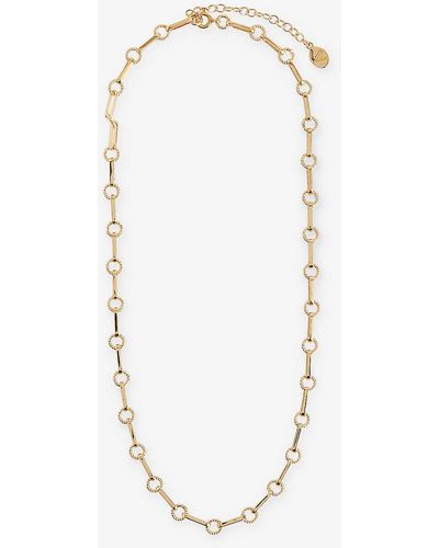 V By Laura Vann Twisted-link 18ct Yellow -plated Recycled Sterling-silver Necklace - White