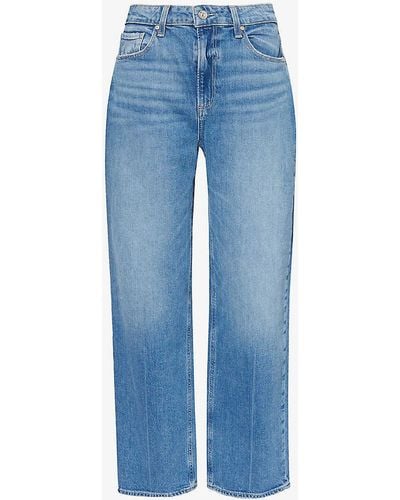 PAIGE Heartthrob Straight-leg High-rise Stretch-denim Jeans - Blue