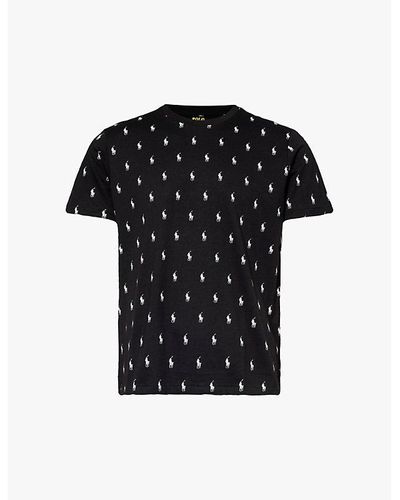 Polo Ralph Lauren Logo-print Crewneck Cotton-jersey T-shirt - Black