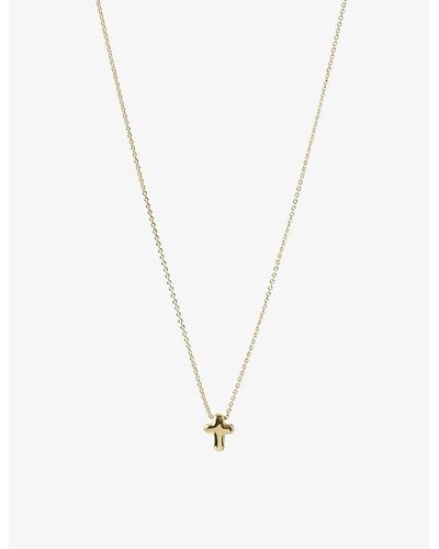 The Alkemistry Chubby Cross 18ct Yellow-gold Pendant Necklace - White
