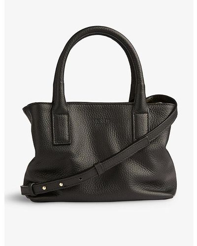 LK Bennett Lilith Logo-debossed Leather Tote Bag - Black