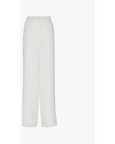 Whistles Andie Straight-leg High-rise Woven Wedding Trousers - White
