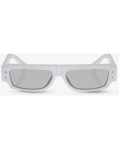 Dolce & Gabbana Dg4458 Rectangle-frame Acetate Sunglasses - White