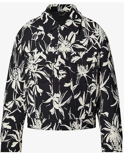 Louis Vuitton Graphic-print Cropped Silk-crepe Jacket - Black