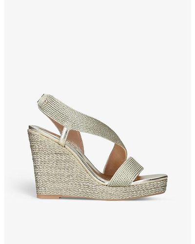 Carvela Kurt Geiger Gala C-stud Micro-rope Woven Wedges - Natural