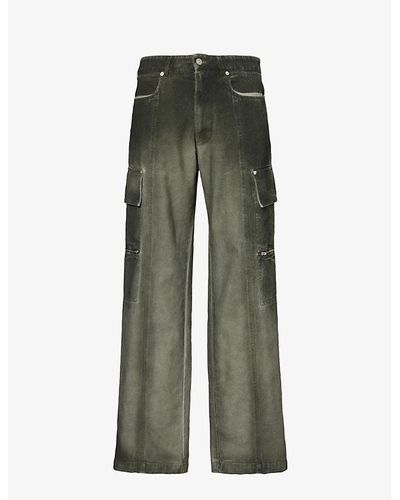 1017 ALYX 9SM Overdyed Relaxed-fit Cotton-canvas Trousers - Green
