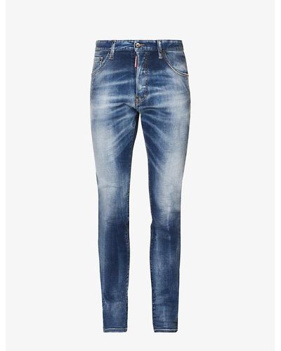 DSquared² Cool Guy Contrast-stitch Slim-fit Stretch-denim Jeans - Blue
