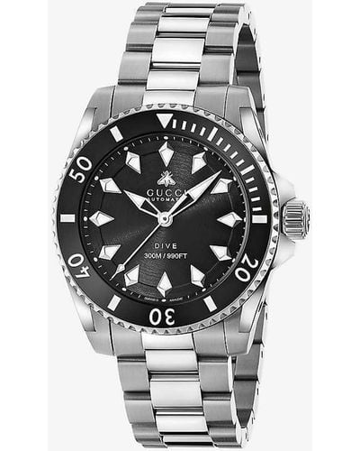 Gucci Ya136353 Dive Stainless Steel Automatic Watch - White