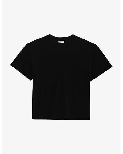 Sandro Relaxed-fit Short-sleeve Cotton T-shirt X - Black