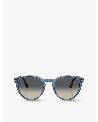 Persol Po3152s Round-frame Tortoiseshell Acetate Sunglasses - Grey