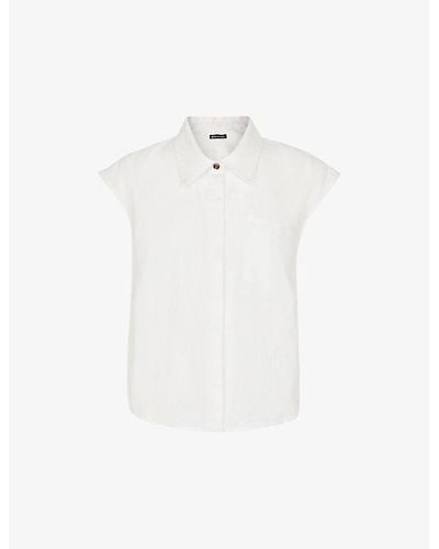 Whistles Olivia Regular-fit Sleeveless Linen Shirt - White