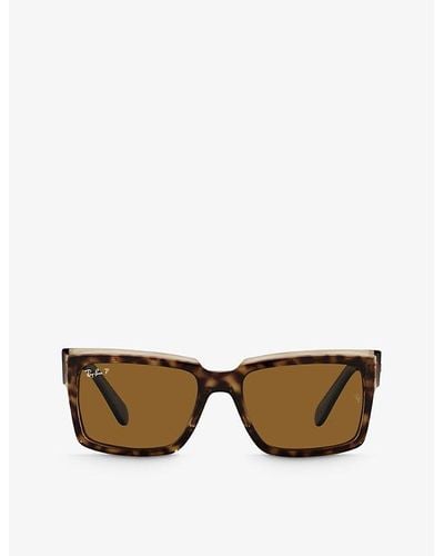 Ray-Ban Rb2191 Inverness Rectangular-frame Acetate Sunglasses - Brown