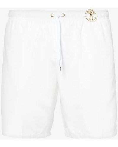 Moschino Branded-hardware Drawstring-waist Swim Shorts - White