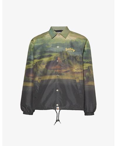 A Bathing Ape Mona Lisa Relaxed-fit Shell Jacket X - Green