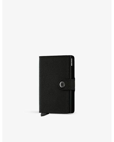 Secrid Miniwallet Crisple Leather And Aluminium Wallet - Black