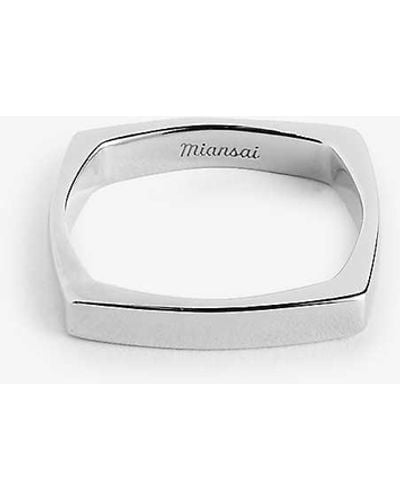 Miansai Level 925 Sterling- Rhodium-plated Ring - White