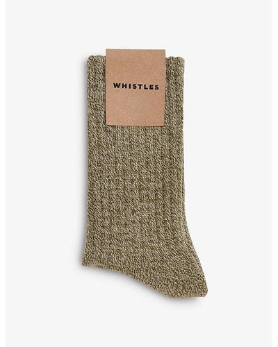 Whistles Chunky Cotton-blend Socks - Natural