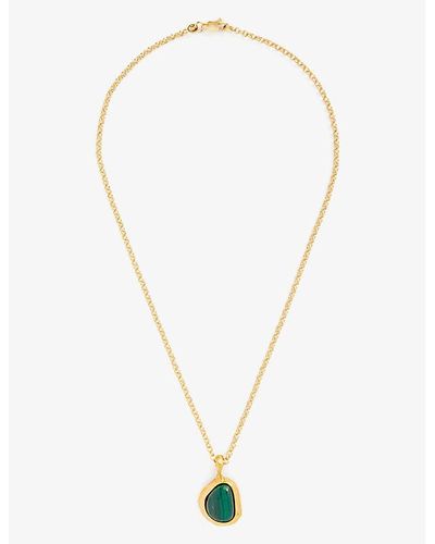 Alighieri The Droplet 24ct Yellow--plated Recycled-bronze And 8ct Malachite Necklace - Metallic