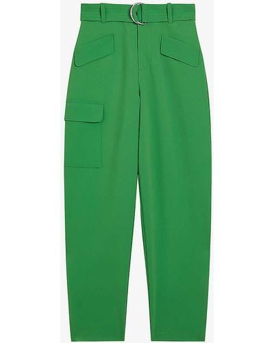 Ted Baker Gracieh High-rise Stretch-woven Trousers - Green