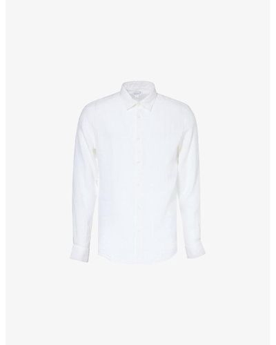 Sunspel Relaxed-fit Long-sleeve Linen Shirt Xx - White