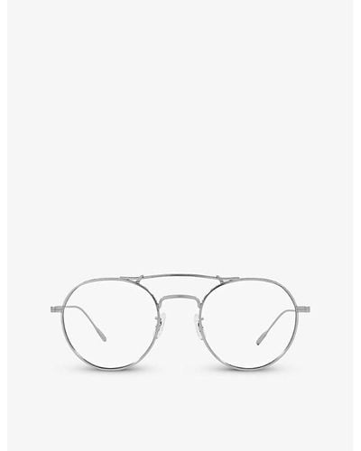 Oliver Peoples Ov1309st Reymont Round-frame Titanium Optical Glasses - White