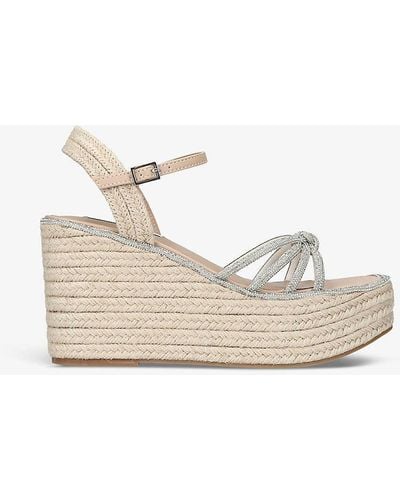 Steve Madden Jaded Rhinestone-embellished Wedge Espadrilles - White