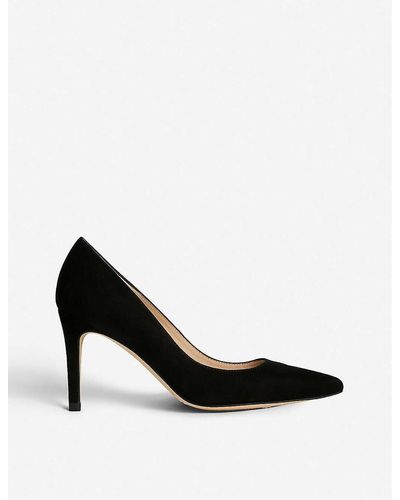 LK Bennett Floret Suede Courts - Black