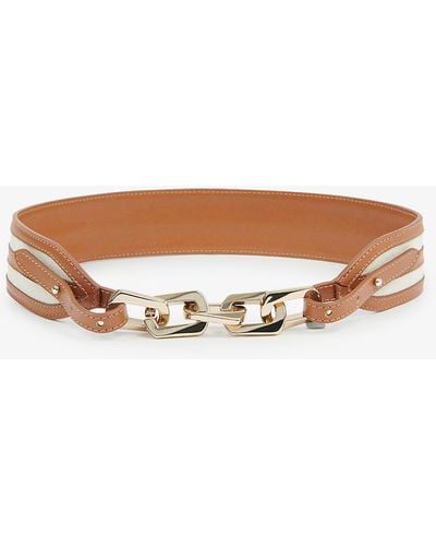 Sandro Chain-detail Canvas And Leather Belt - Multicolor
