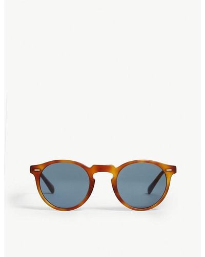 Oliver Peoples Gregory Peck Tortoiseshell Round-frame Sunglasses - Blue