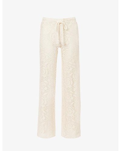 Musier Paris Levanzo Wide-leg Mid-rise Recycled Cotton-blend Knitted Trousers - Natural