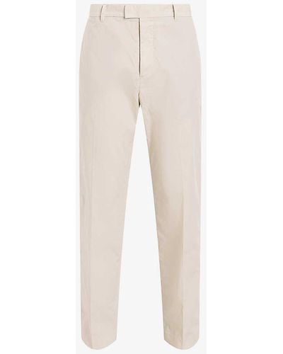 AllSaints Bailey Mars Pressed-crease Organic-cotton Trousers - Natural