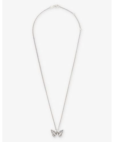 Serge Denimes Butterfly 925 Sterling Necklace - White