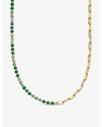 Astley Clarke Biography 18ct Yellow Gold-plated Vermeil Sterling-silver And Green Jade Link Necklace - Natural