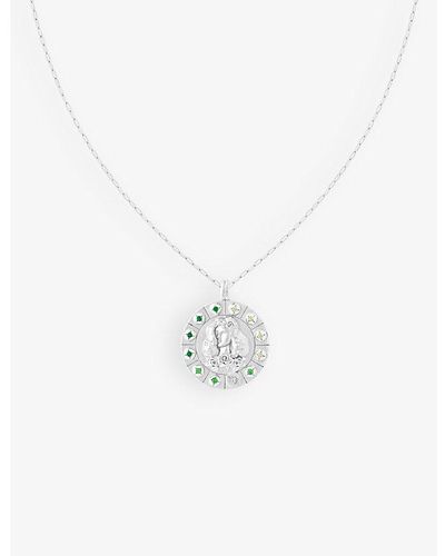 Astrid & Miyu Virgo Bold Zodiac Plated Recycled 925 Sterling- Necklace - White