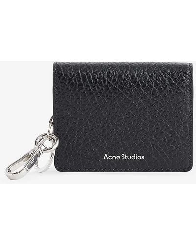Acne Studios Logo-embossed Key-ring Embellished Leather Card Holder - Black