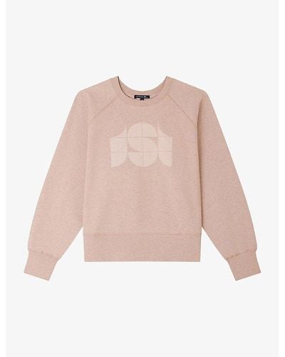 Soeur Apollo Graphic-motif Cotton Sweatshirt - Pink