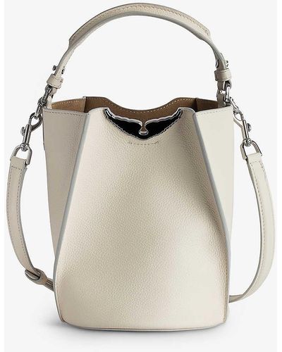 Zadig & Voltaire Borderline Leather Bucket Bag - White