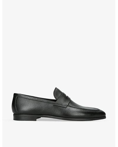 Magnanni Diezma Leather Penny Loafers - Black