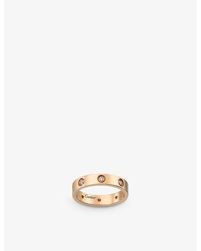 Cartier Love 18ct Rose-gold And 8 Diamonds Wedding Band - White