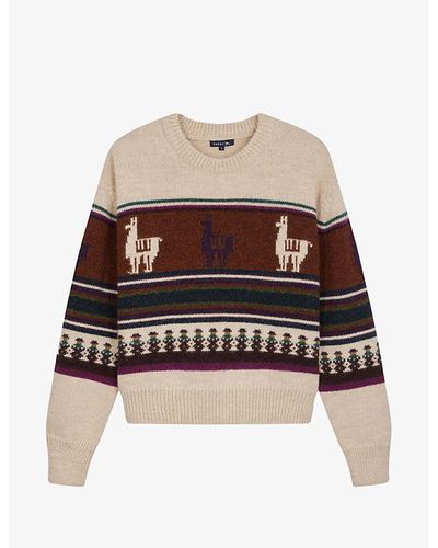 Soeur Vivien Graphic-knit Regular-fit Wool-blend Sweater - Multicolor